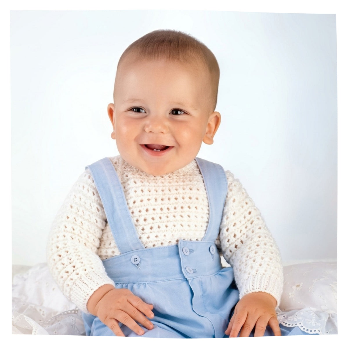 Baby Lace Raglan Sweater Knitting Pattern PDF | 18–20 in