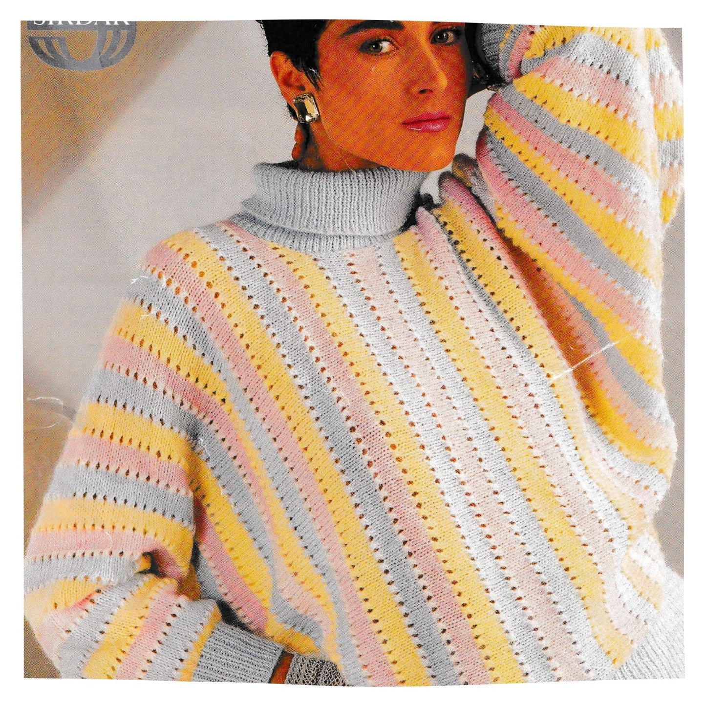 1980s Batwing Jumper for Ladies Vintage Knitting Pattern