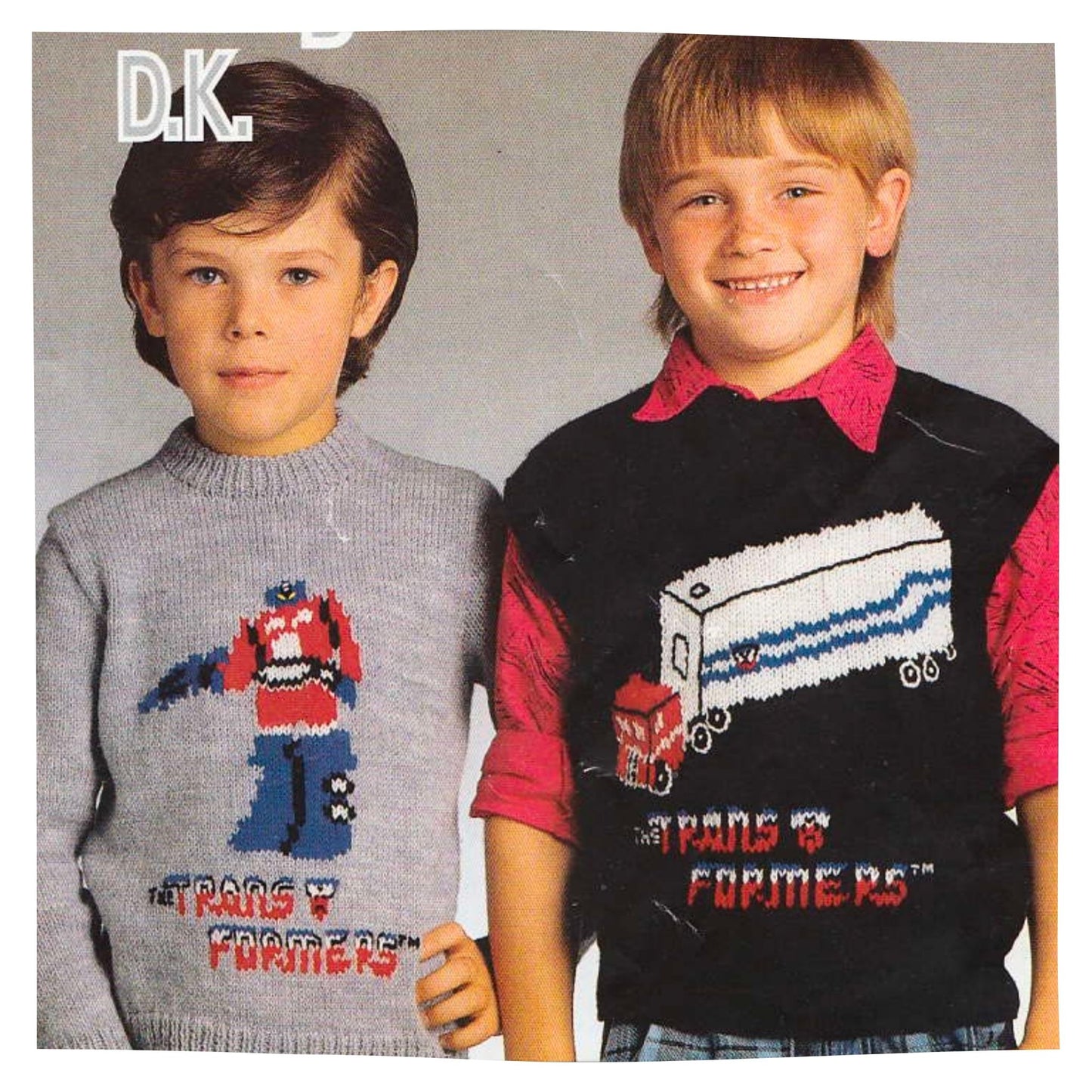 Transformers Intarsia Picture Sweater Vintage Knitting Pattern for Children