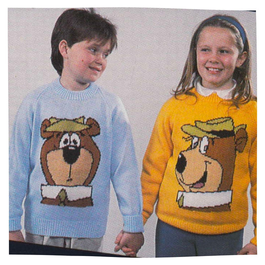 Yogi Bear Intarsia Picture Sweaters Knitting Pattern