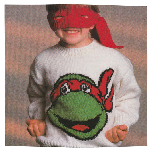 Teenage Mutant Ninja Turtles Intarsia Picture Sweater and Mask Knitting Pattern