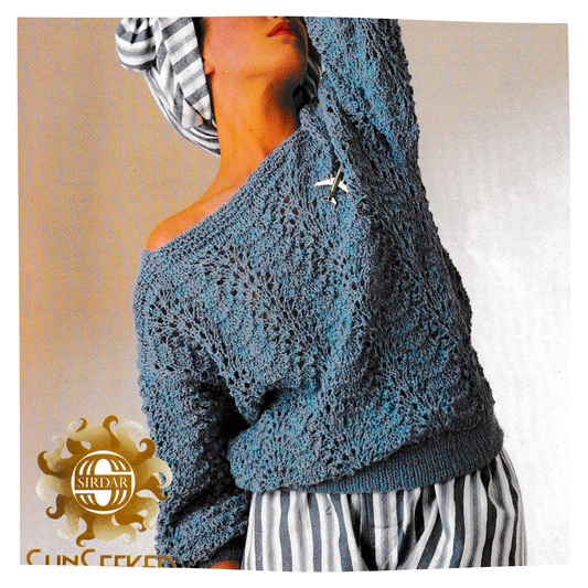 Summer sweater for ladies 1980s vintage knitting pattern