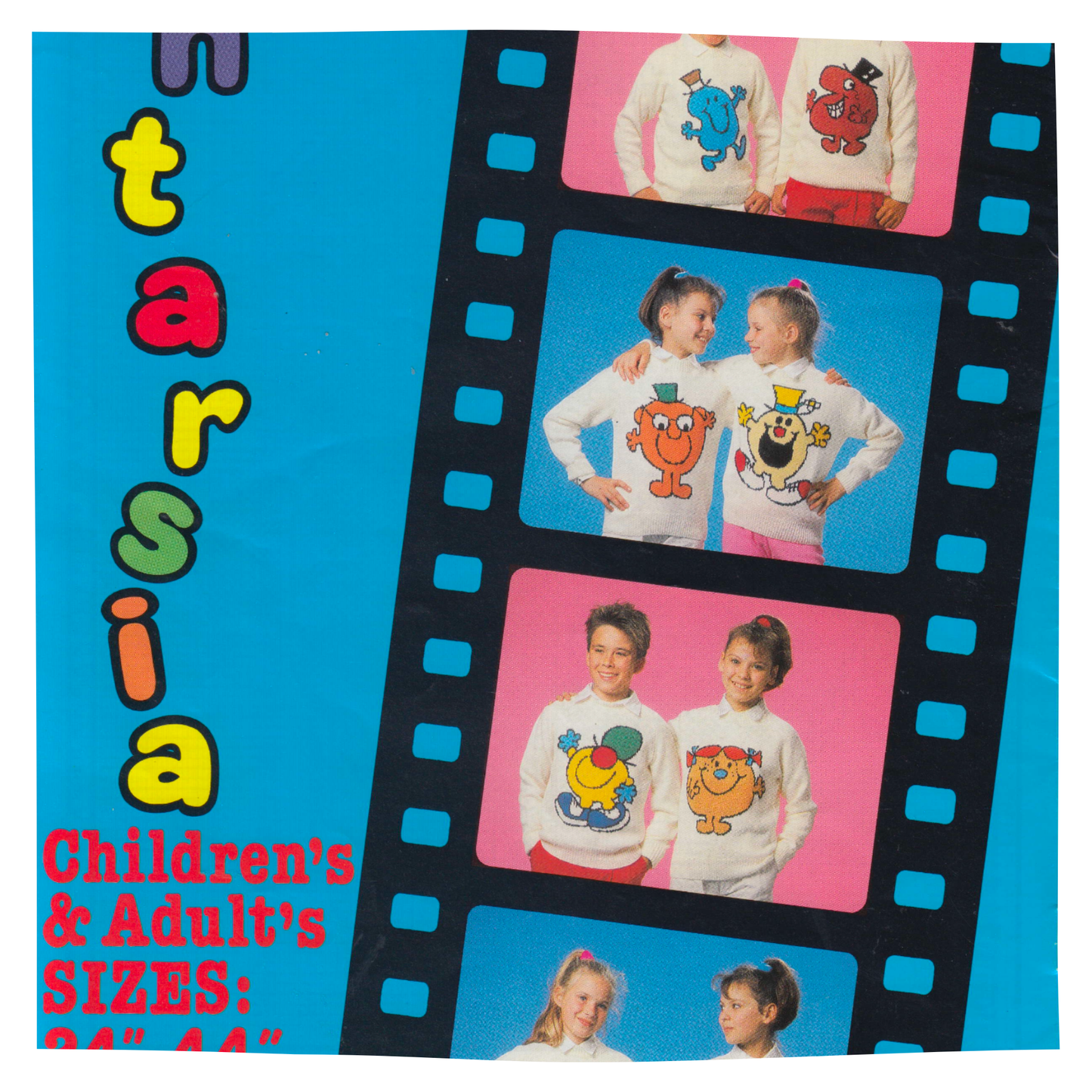 Mr Men and Little Miss Intarsia Picture Sweaters Knitting Pattern