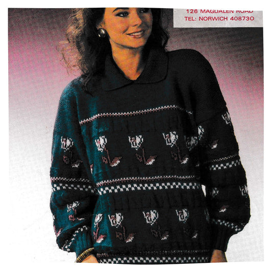 Flower Sweater for Women Knitting Pattern