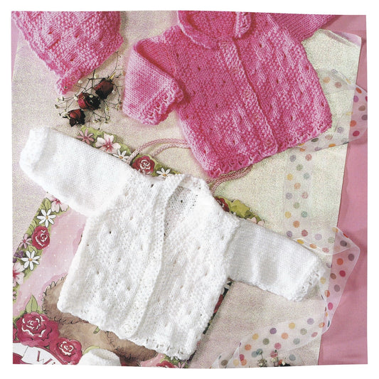 Baby Cardigan Bonnet and Socks Set Knitting Pattern
