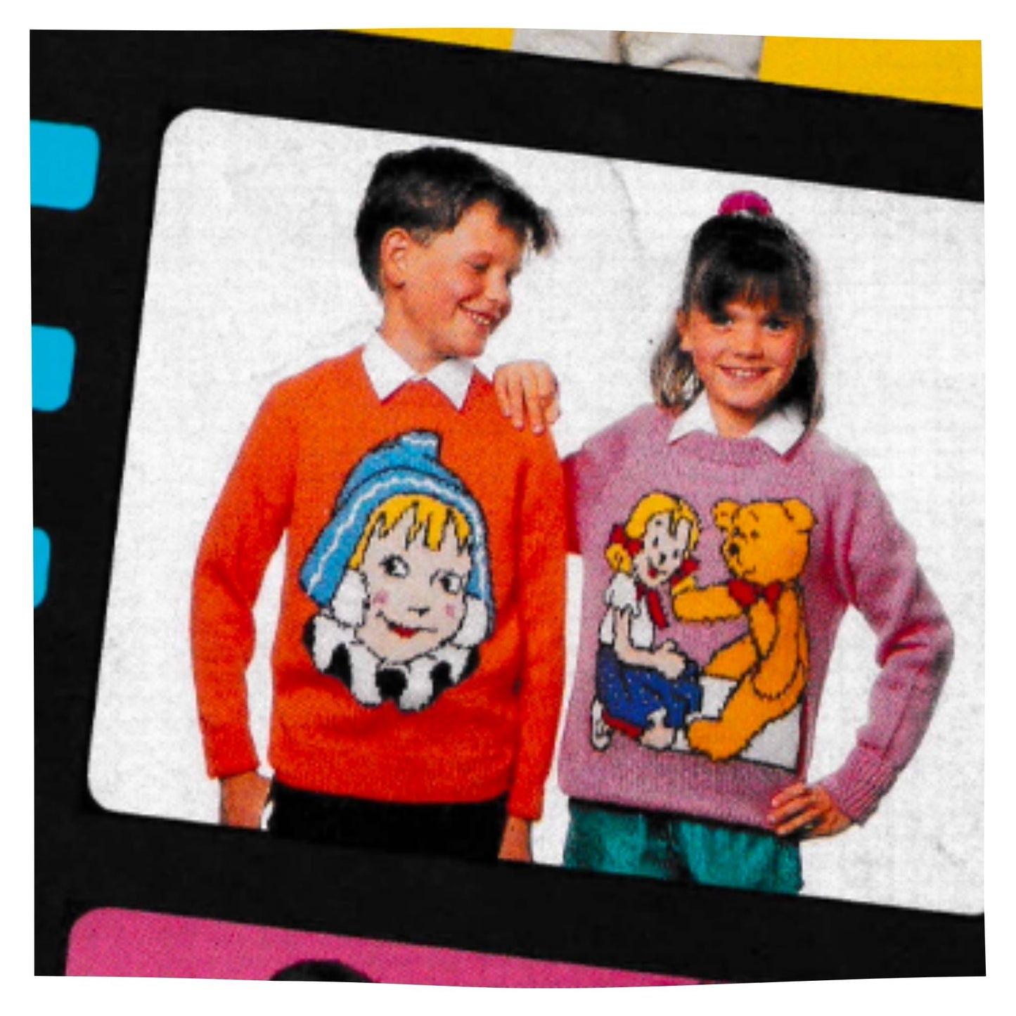 Andy Pandy Intarsia Picture Sweaters Knitting Pattern
