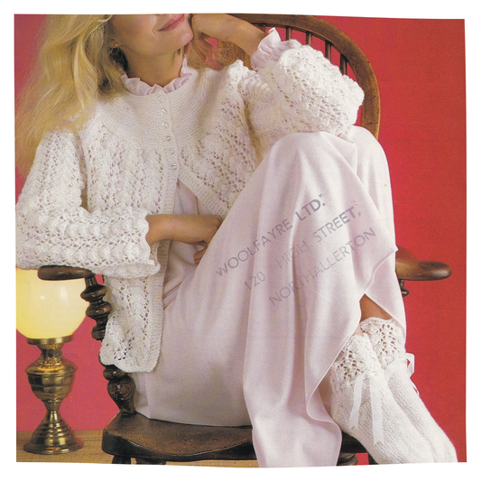 Bed Socks and Bed Jacket Women's Knitting Pattern