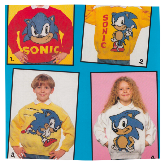 Sonic the Hedgehog Intarsia Picture Sweaters Knitting Pattern