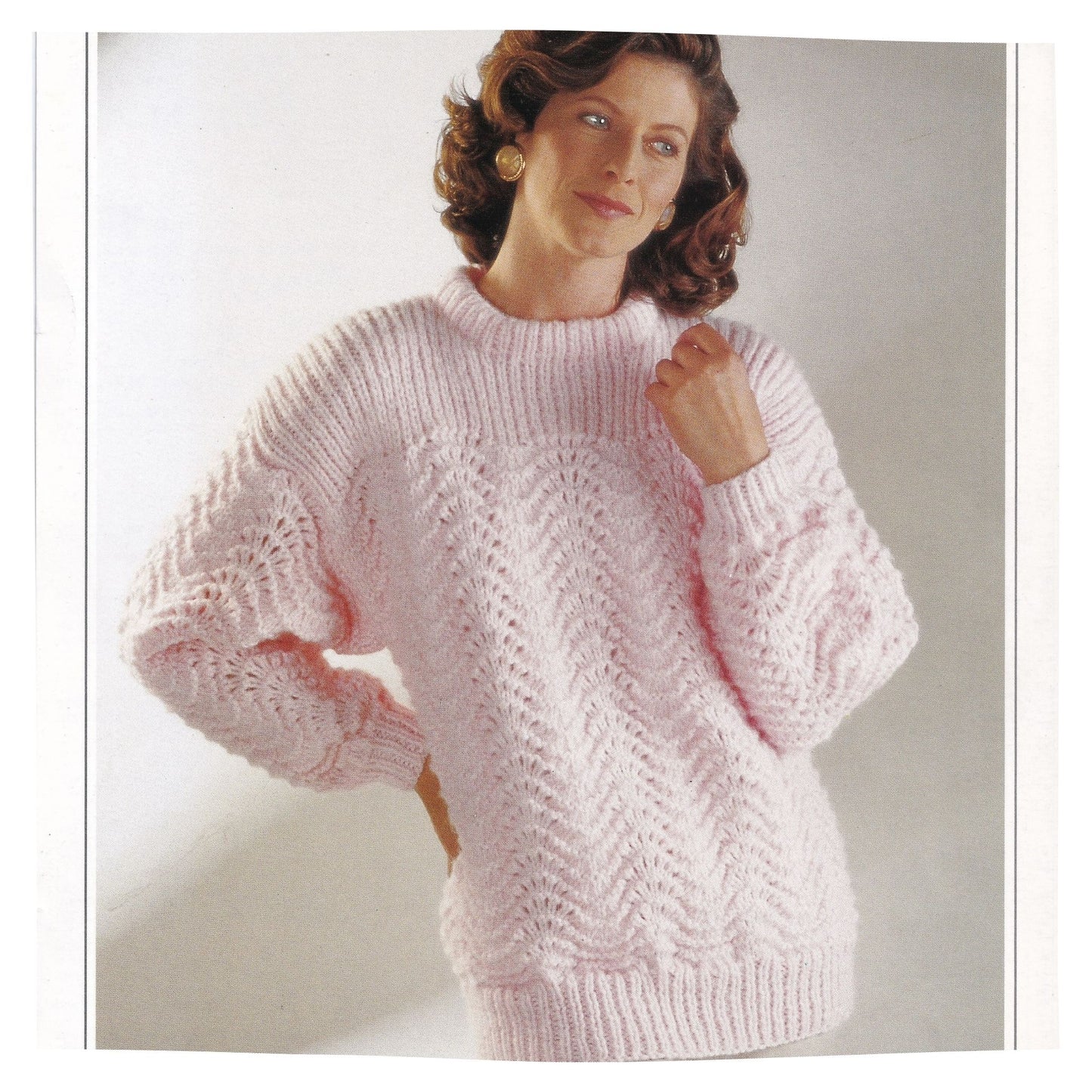 Ladies Chunky Sweater Knitting Pattern from 1980s