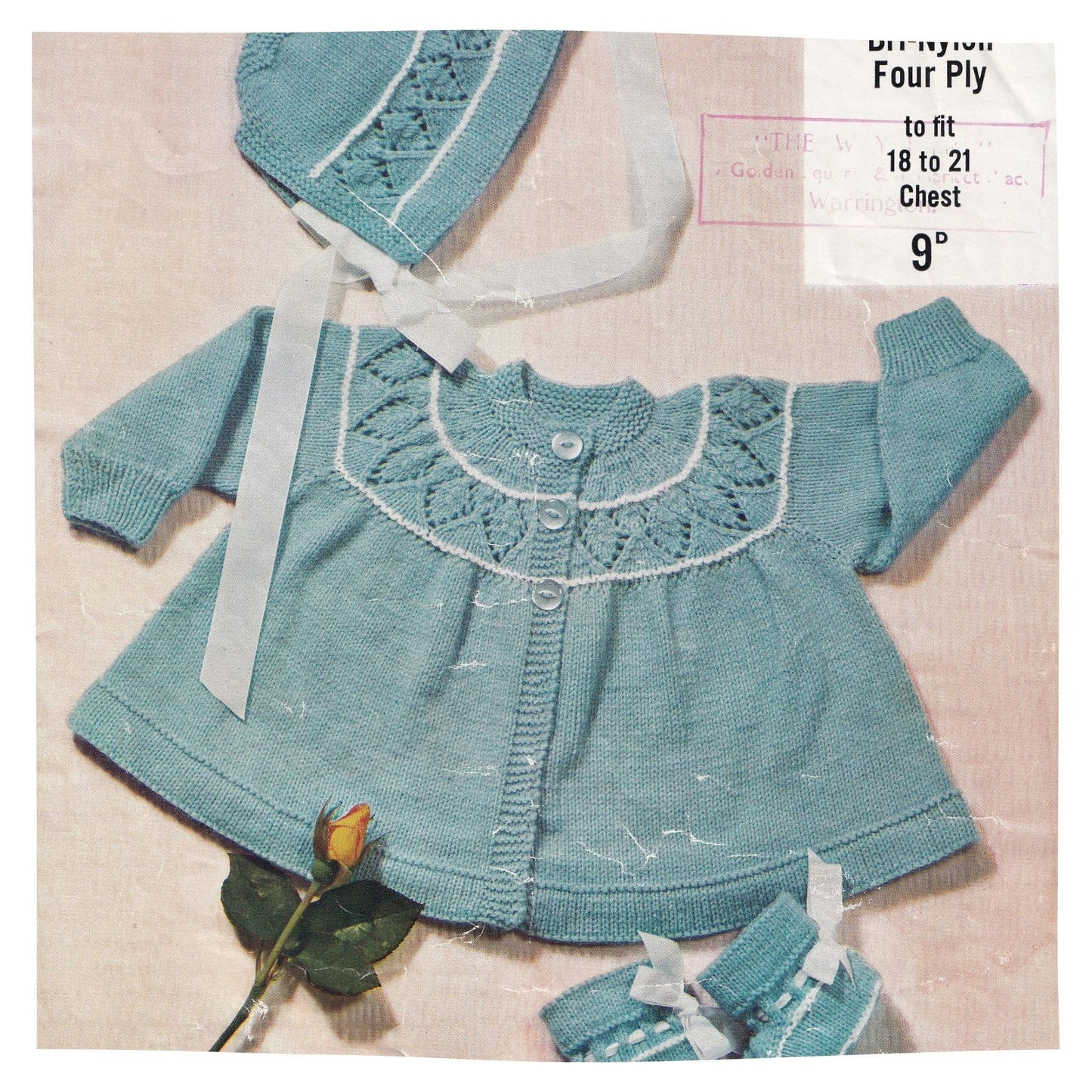 Robin 1088 Baby Matinee Coat Bonnet and Booties