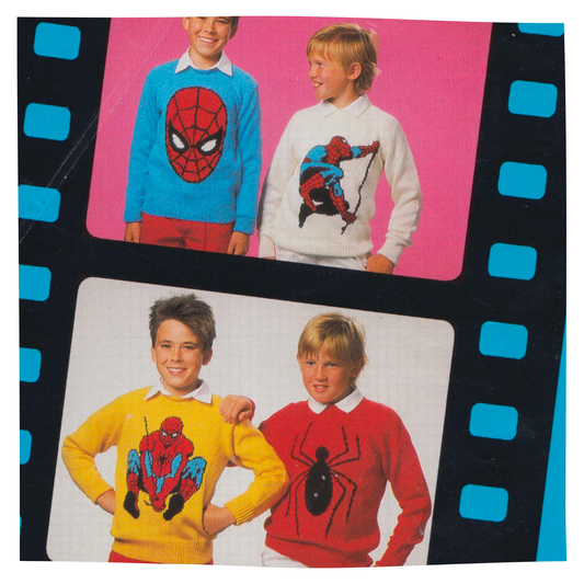 Spiderman Intarsia Picture Sweaters Knitting Pattern