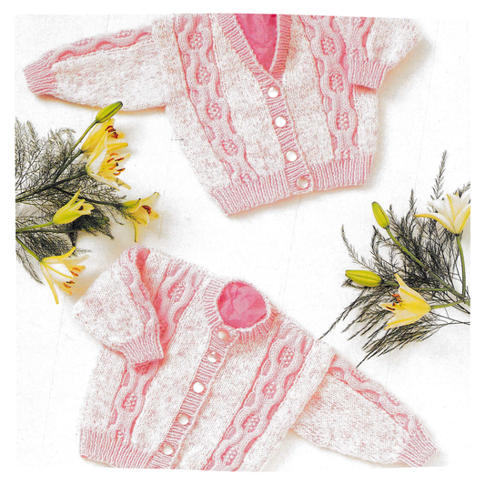 Baby Cardigan with Cable Detail