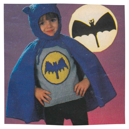 Superhero Cape and Sweater for Children Vintage Knitting Pattern