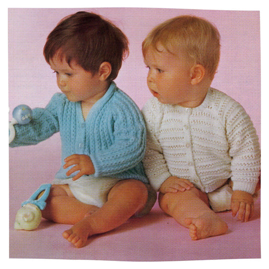 Size 12-18m cardigan for baby knitting pattern in 3 ply yarn