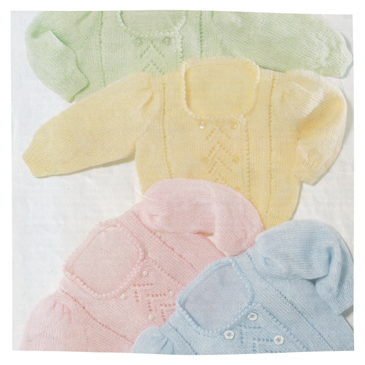 Puff sleeve baby girl cardigan knitting pattern