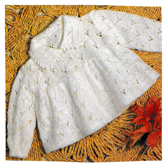4 Ply Matinee Coat Cardigan for Baby Girl