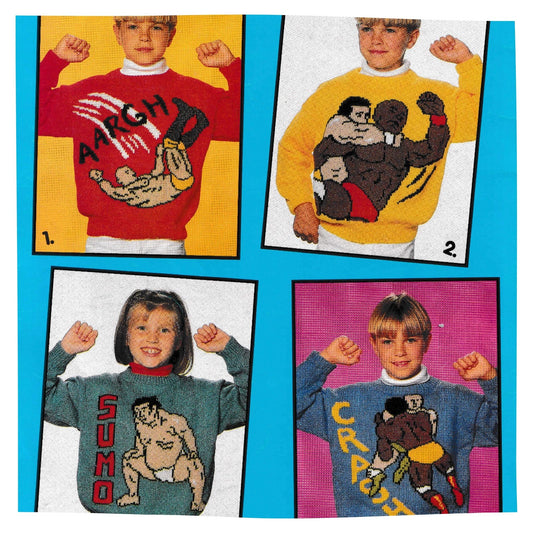 Wresting Intarsia Sweaters Knitting Pattern