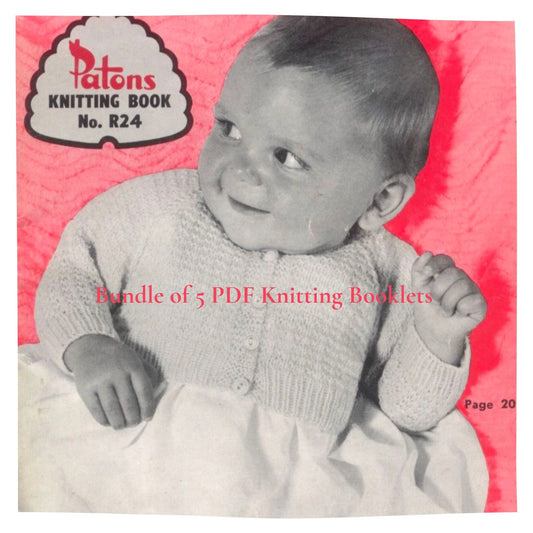 5 Vintage Baby Knitting Pattern Booklets