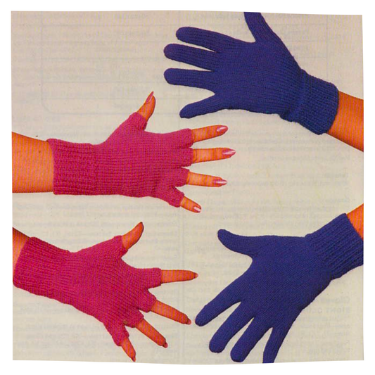 Ladies Fingerless Gloves in 4 Ply yarn