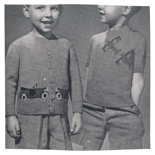 Weldons No. 876 Car and Aeroplane Set Boys and Girls Vintage Knitting Pattern