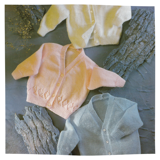 Baby Cardigans in 4 Ply inc premature size