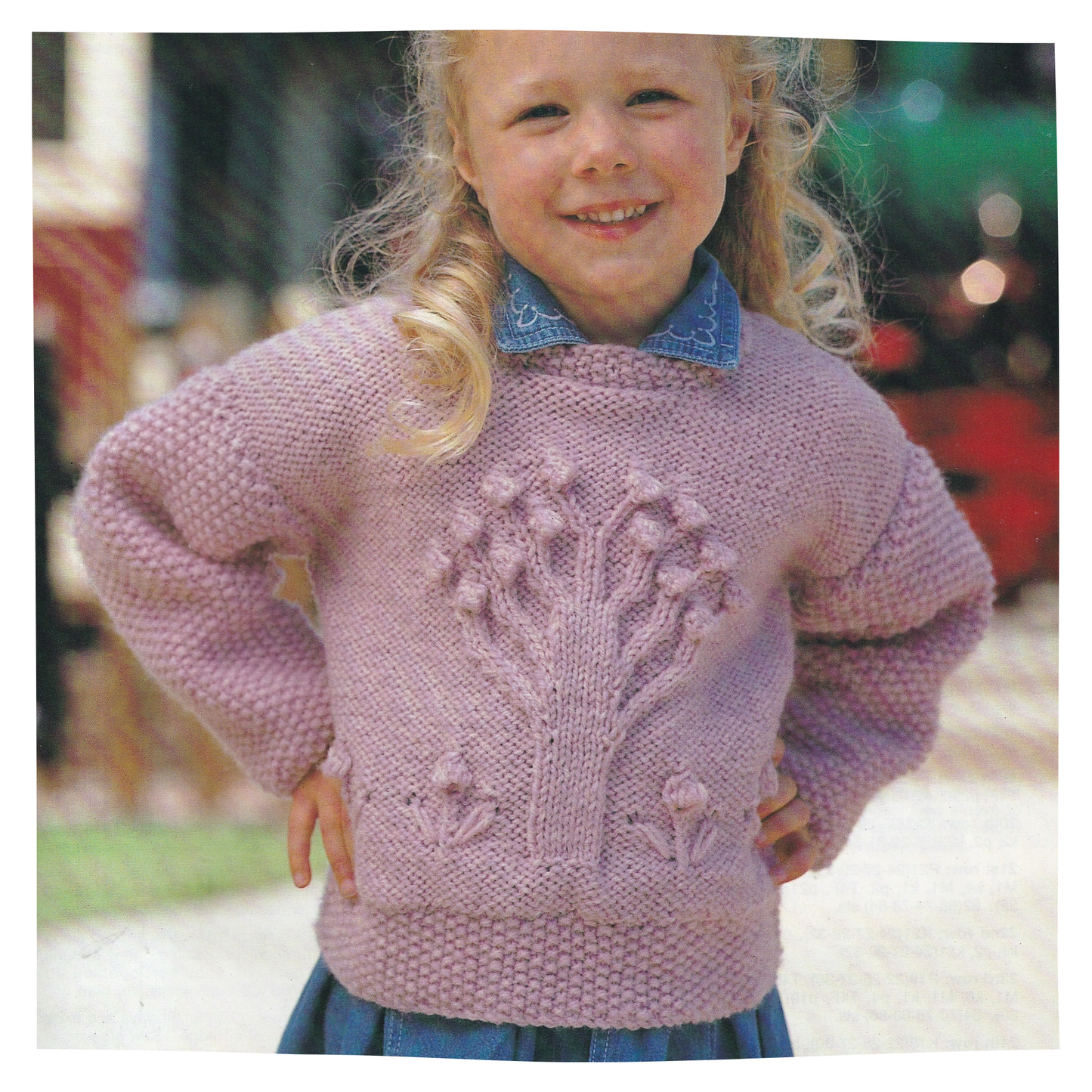 Child's Aran Sweater with Apple Tree Cable Knitting Pattern