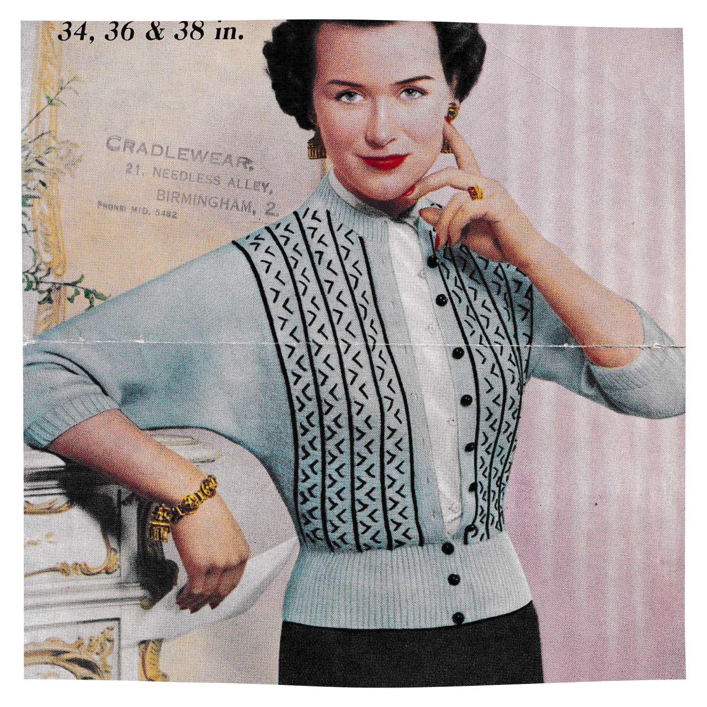 Marriner 222 3 Ply Ladies Dolman Sweater Cardigan Vintage Knitting Pattern