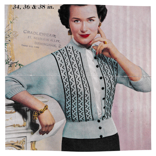 Marriner 222 3 Ply Ladies Dolman Sweater Cardigan Vintage Knitting Pattern