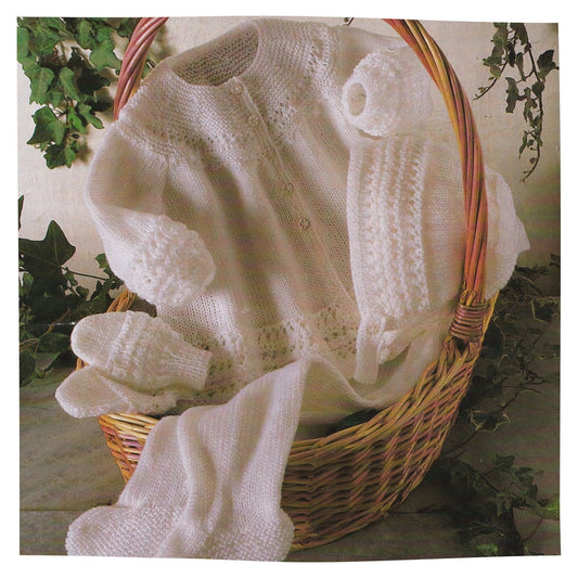 4 Ply BabyCardigan and Leggings Pram Set Knitting Pattern