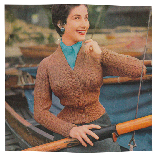 Lee Target 1284 Ladies Raglan Cardigan Vintage Knitting Pattern