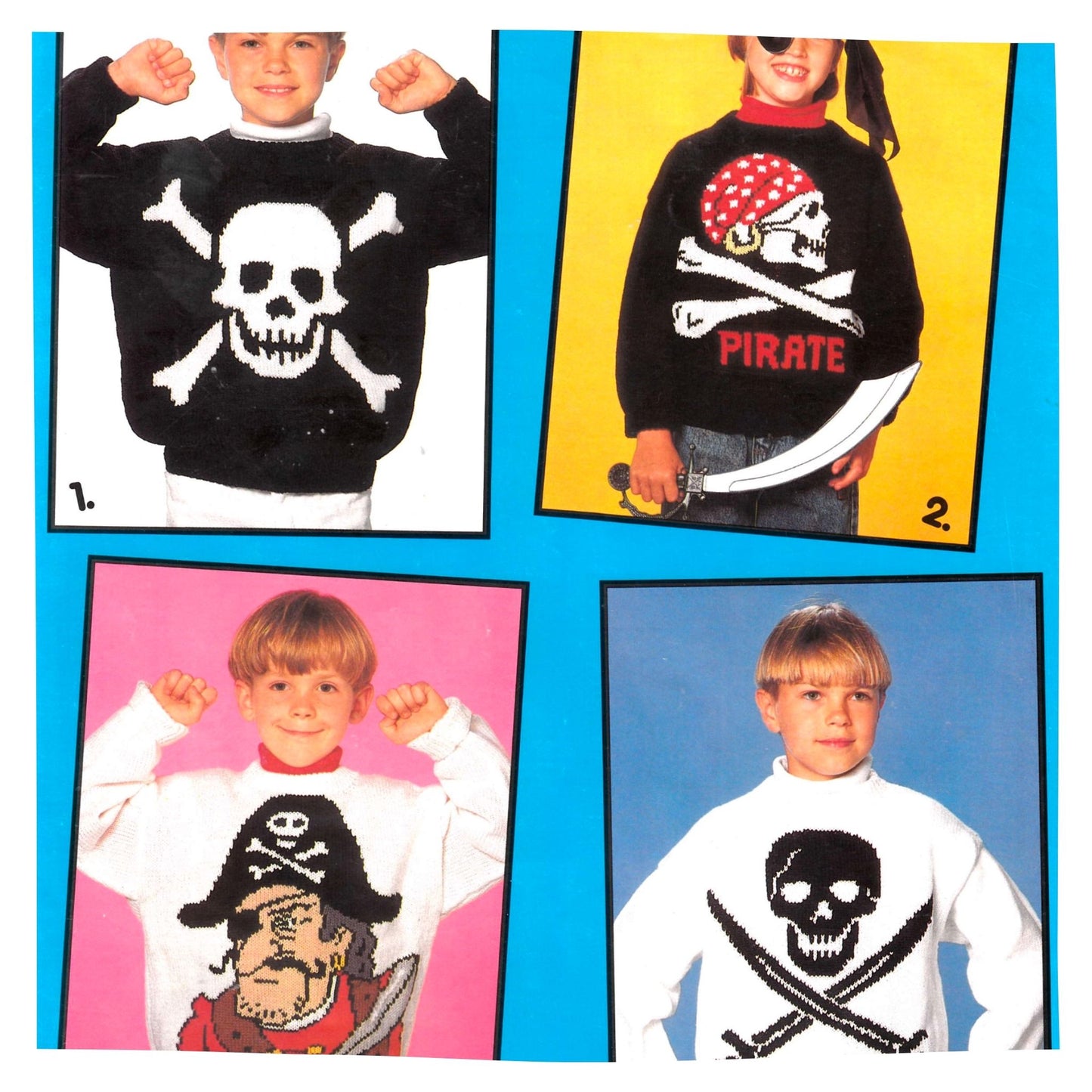 Pirates and Skull and Crossbones Picture Sweaters Knitting Pattern