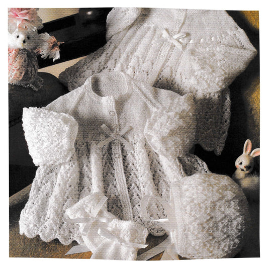 Vintage Baby Matinee Cardigan Set Knitting Pattern