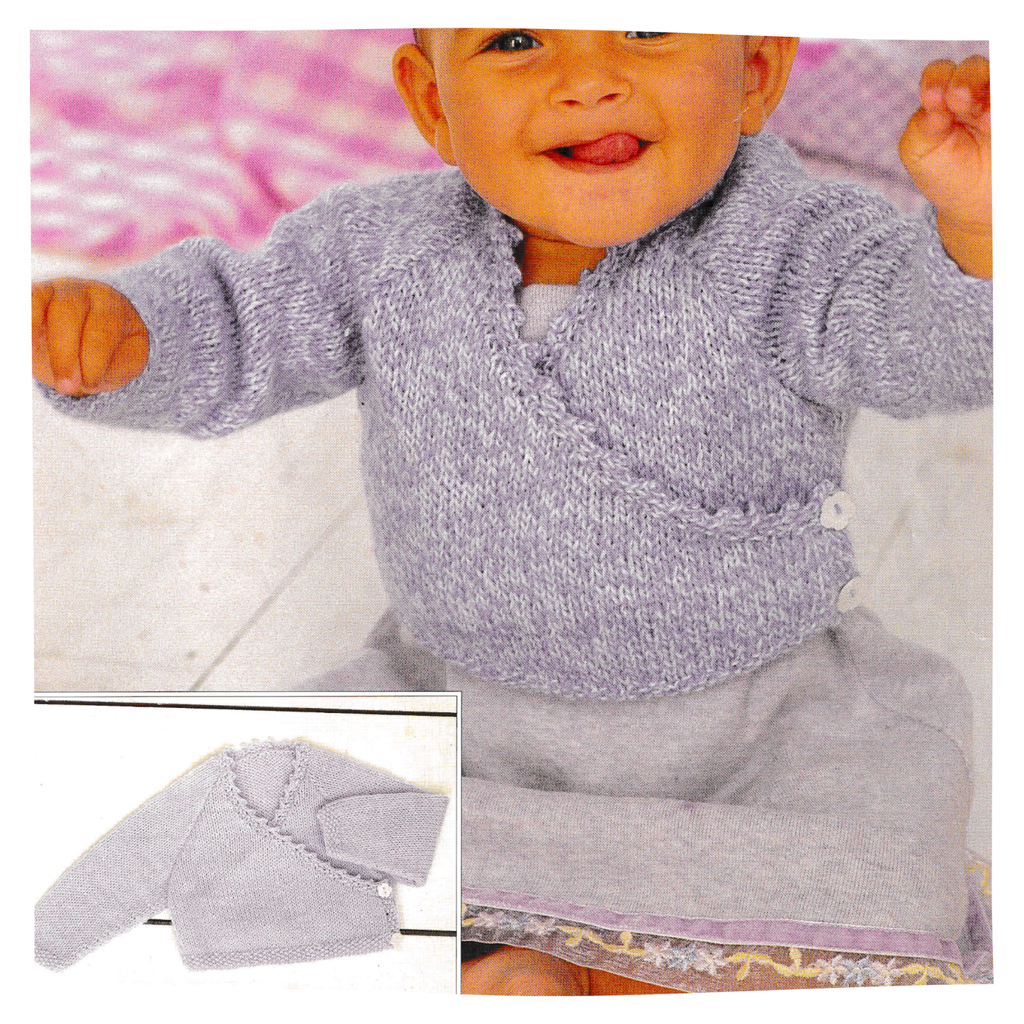 Wrap over front baby to age 5 child cardigan