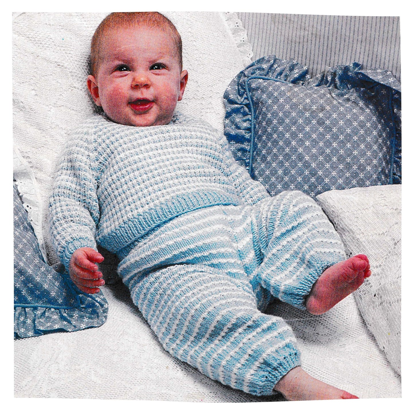 Vintage Knitting Pattern for Baby Trousers Set in 4 ply