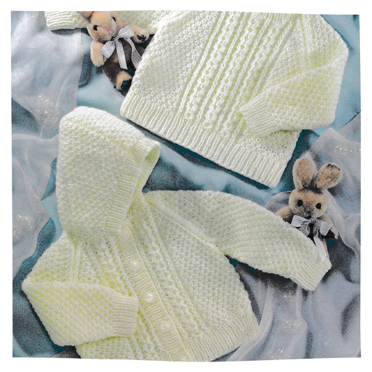 Baby cardigan with hood and sweater