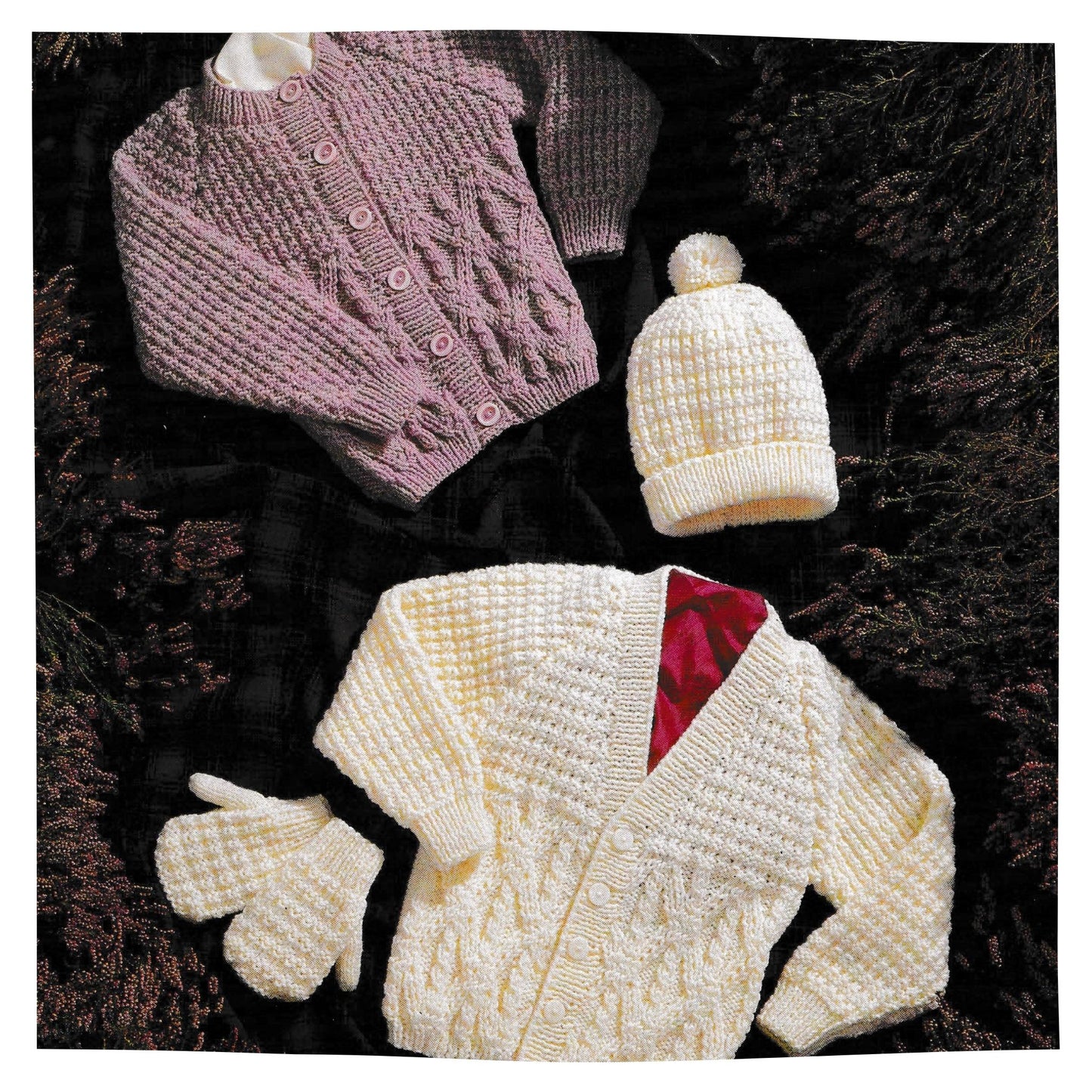 Baby Aran Jacket and Hat Set Knitting Pattern