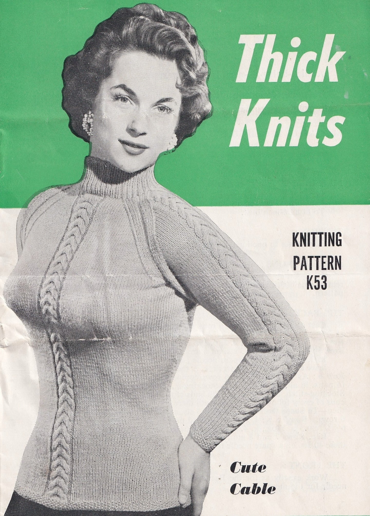 Reveille Thick Knits Knitting Pattern K53 for Women's DK Sweater and Cardigan