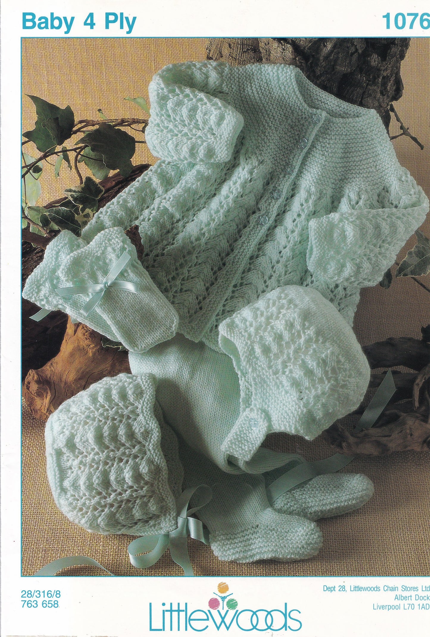 Littlewoods 1076 4 Ply Baby Cardigan and Leggings Pram Set Knitting Pattern