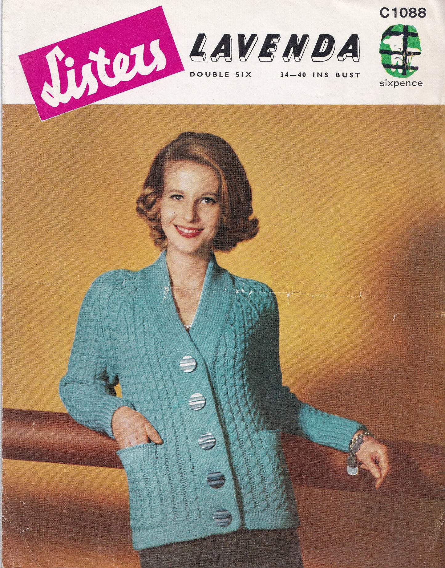1960s V Neck Cardigan Jacket Women Vintage Knitting Pattern