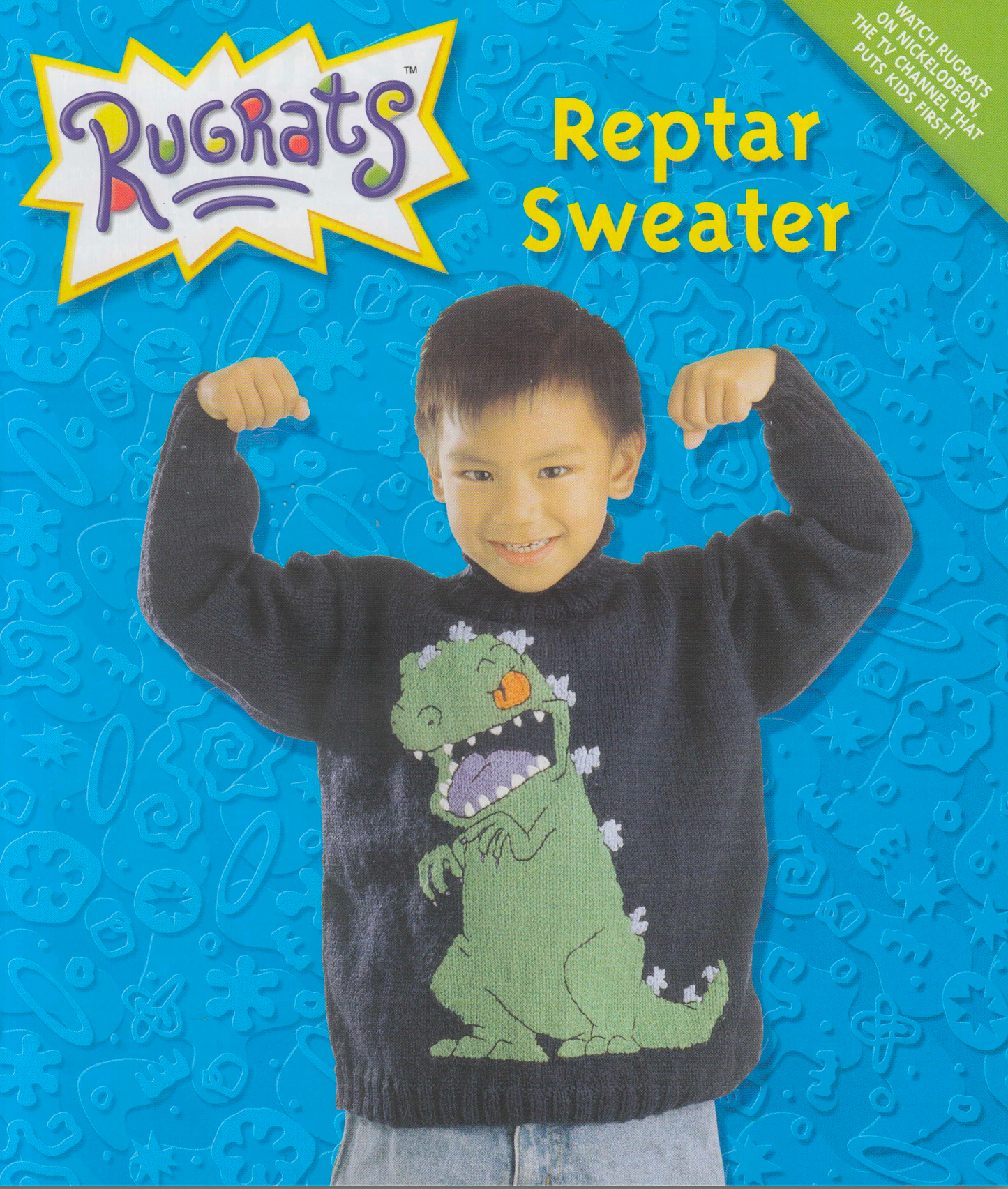 Vintage Knitting Pattern for Reptar Dinosaur Sweater for Children