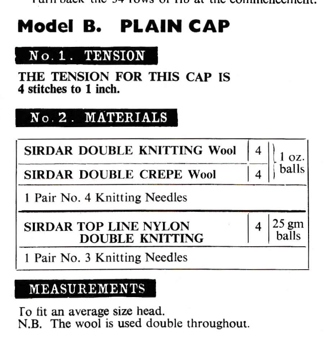 Vintage Knitting Pattern for Men's Caps and Helmet Hat Set