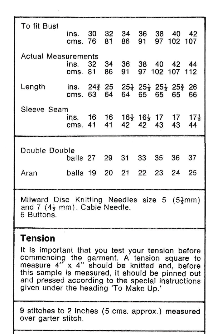 Ladies Hooded Aran Jacket Vintage Knitting Pattern