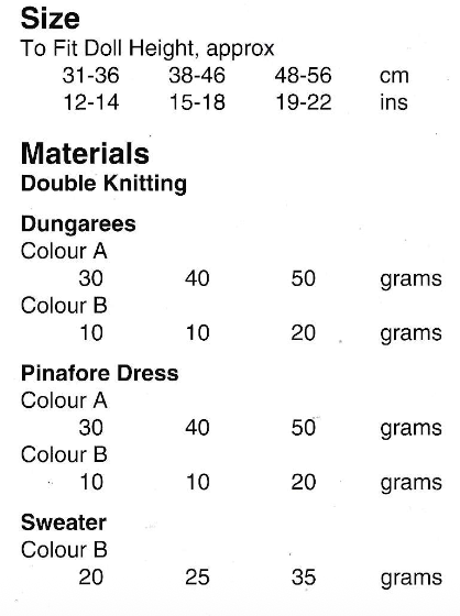 Dolls Clothes Knitting Pattern