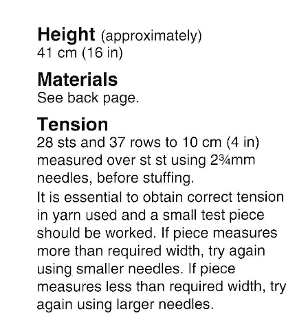 Bertie Basset Toy Vintage Knitting Pattern