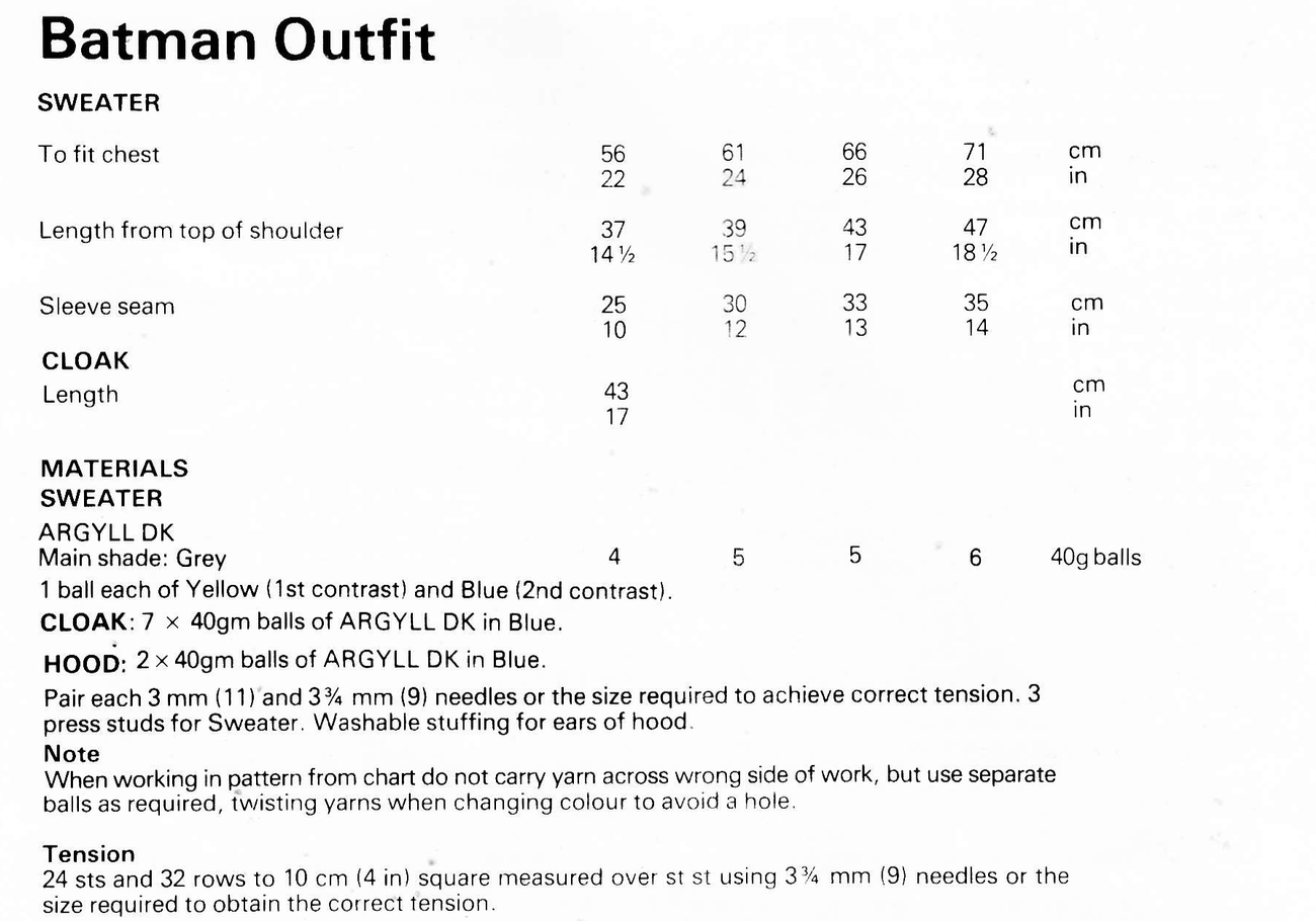 Superhero Cape and Sweater for Children Vintage Knitting Pattern