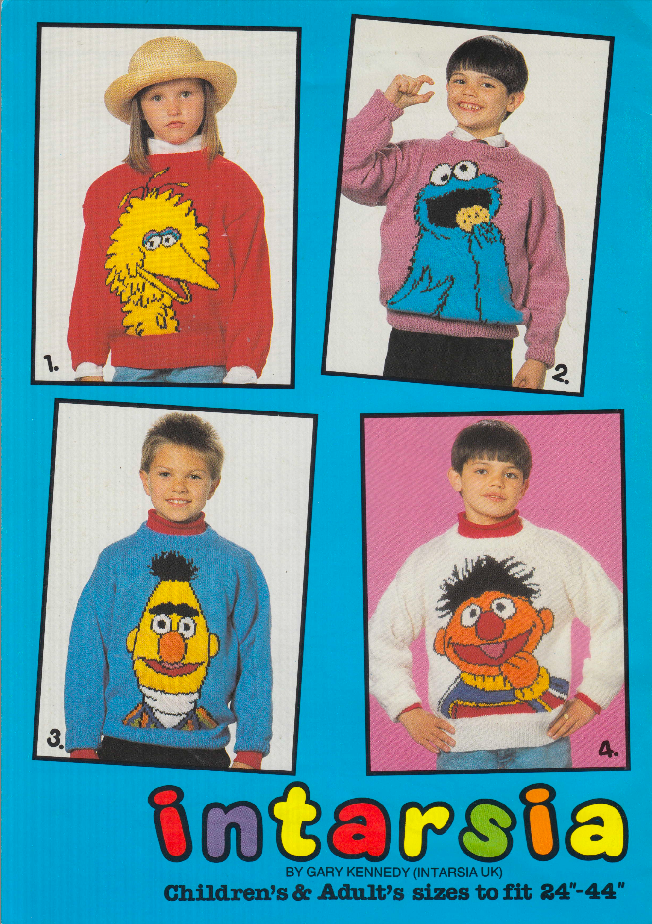 Sesame Street Intarsia Sweaters Knitting Pattern