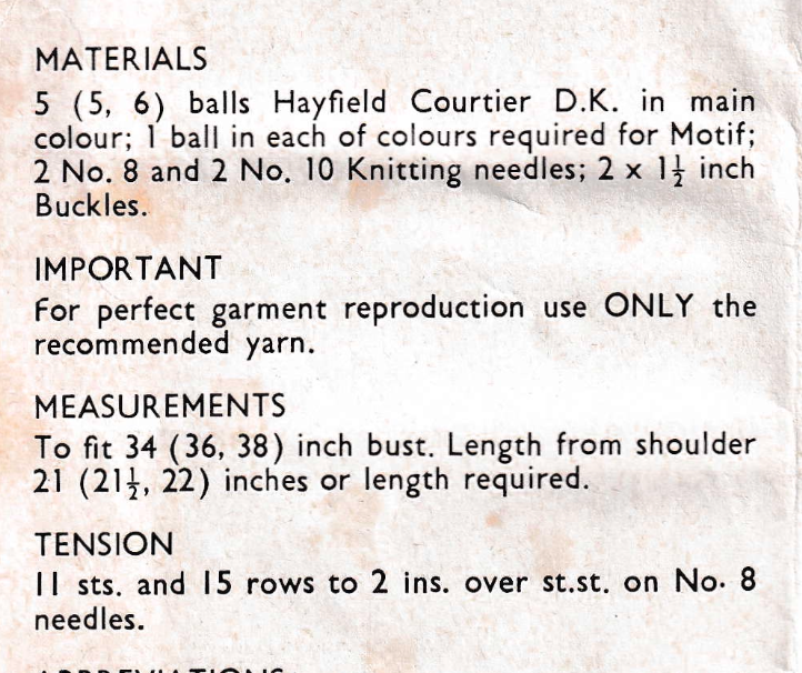 Zodiac star sign tank top vintage knitting pattern