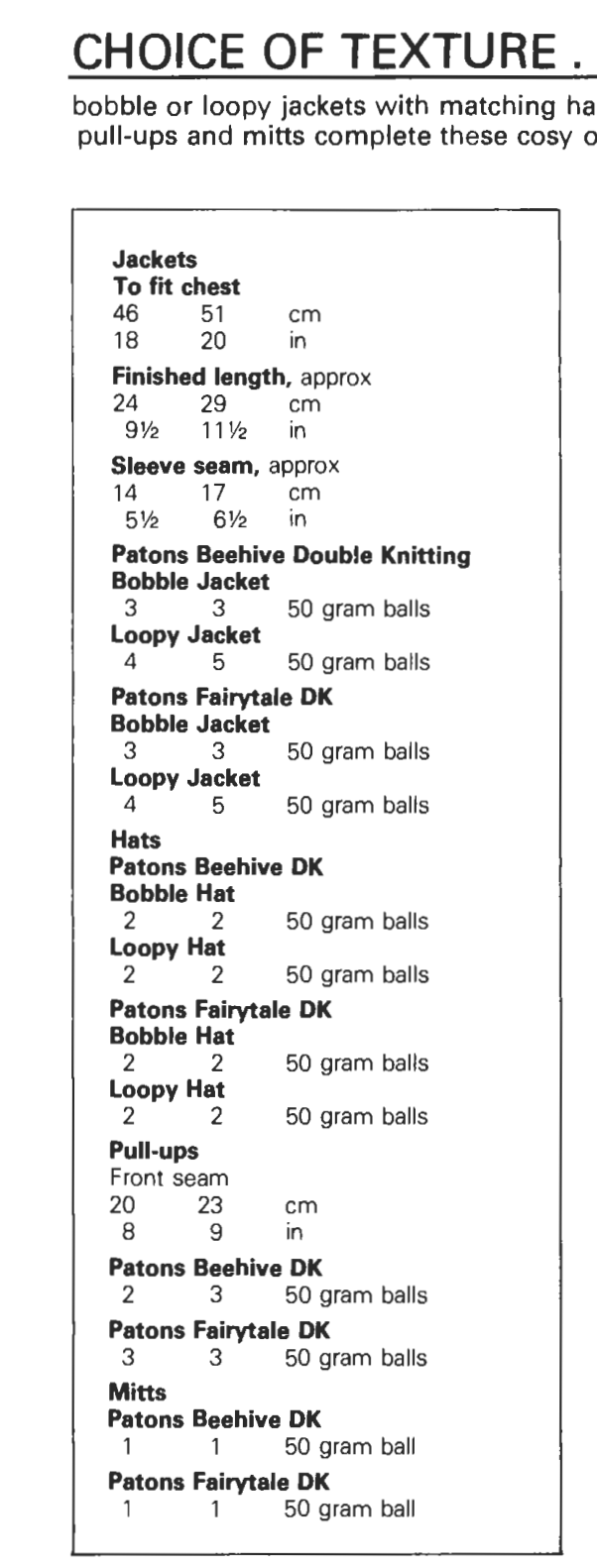 Vintage Knitting Pattern for Baby Loopy and Bobble Cardigan Jacket with Hood