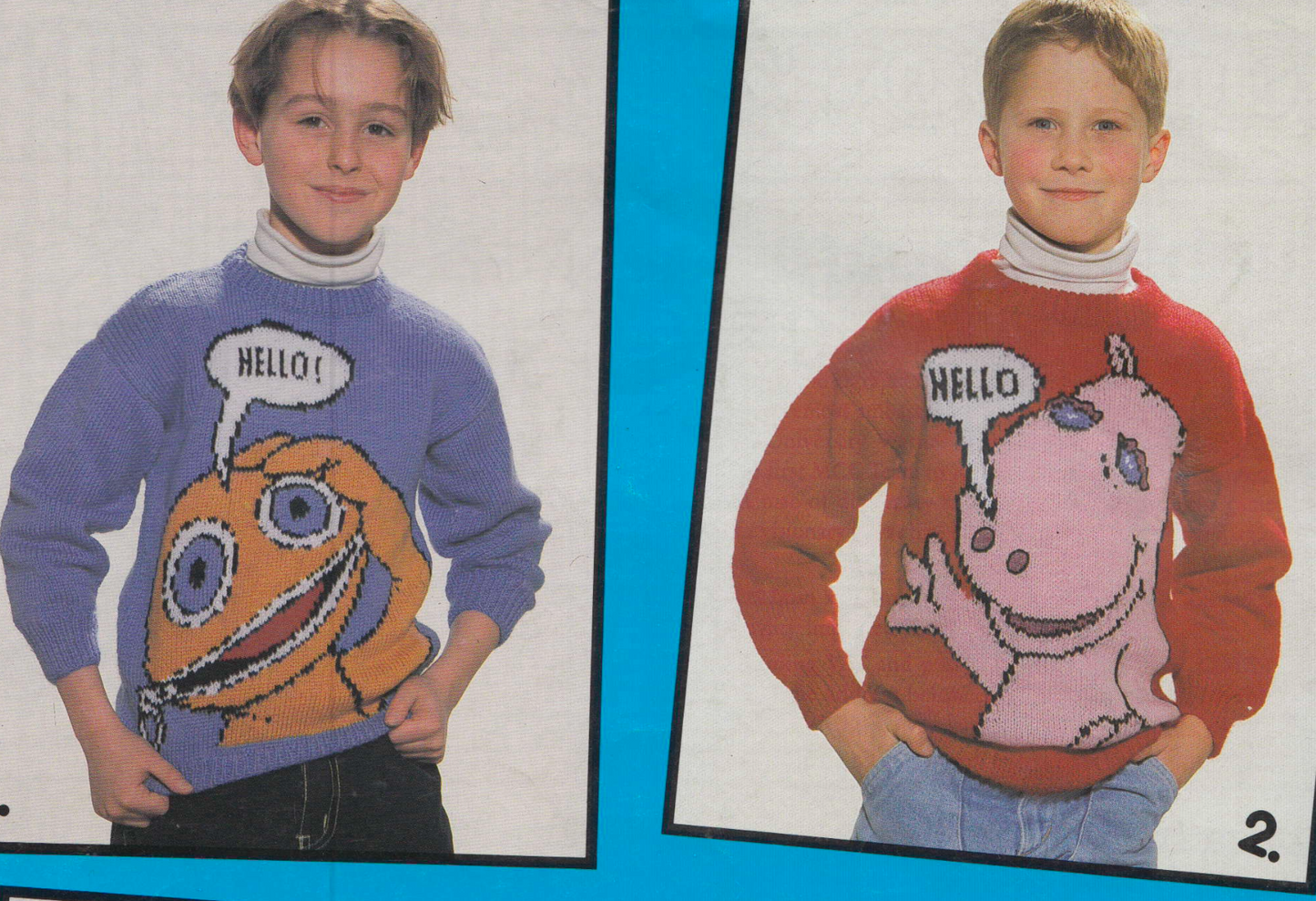 20 Picture Intarsia Character Sweater Vintage Knitting Patterns Bundle