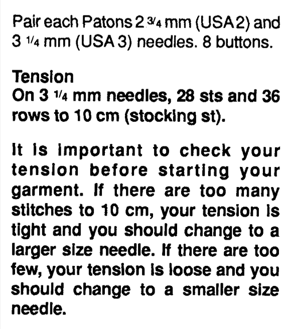 Girls 4 ply Cardigan Knitting Pattern